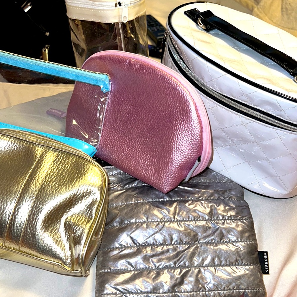 6 cosmetic bags bundle